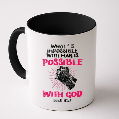 WhatS Impossible With Man Is Possible With God Christian Mug