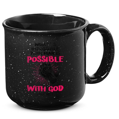 WhatS Impossible With Man Is Possible With God Christian 15oz Campfire Ceramic Mug