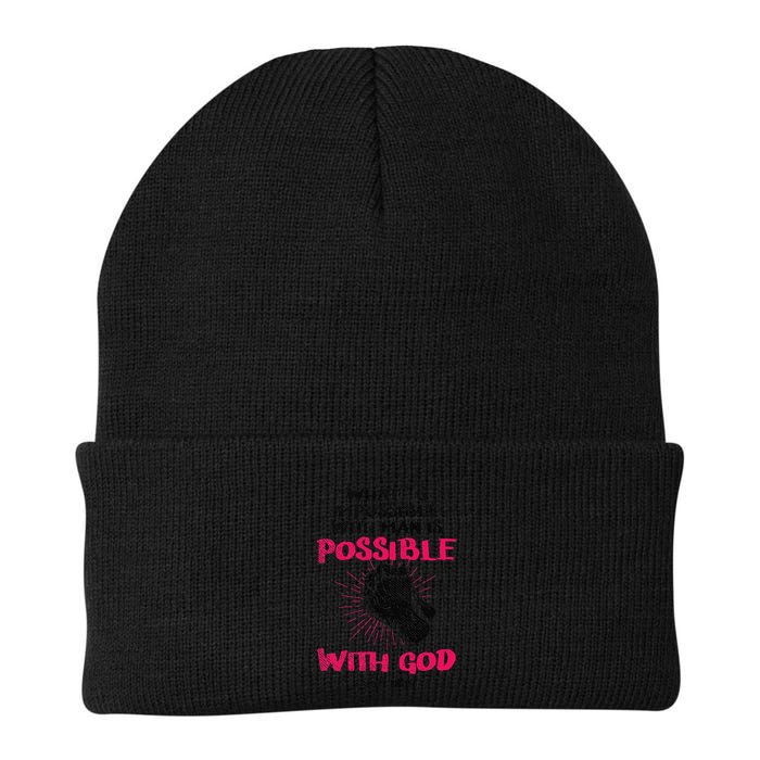 WhatS Impossible With Man Is Possible With God Christian Beanie
