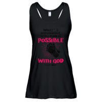 WhatS Impossible With Man Is Possible With God Christian Ladies Essential Flowy Tank
