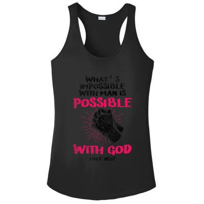 WhatS Impossible With Man Is Possible With God Christian Ladies PosiCharge Competitor Racerback Tank