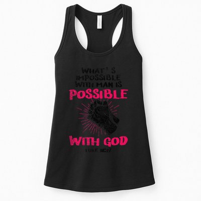 WhatS Impossible With Man Is Possible With God Christian Womens Tank Top