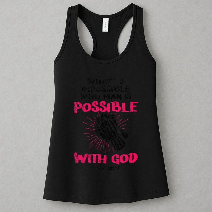 WhatS Impossible With Man Is Possible With God Christian Womens Tank Top