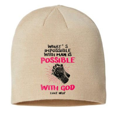 WhatS Impossible With Man Is Possible With God Christian Sustainable Beanie