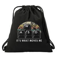 Wasd It's What Moves Me Funny Pc Gamer Computer Nerd Gift Drawstring Bag