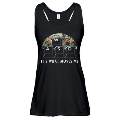 Wasd It's What Moves Me Funny Pc Gamer Computer Nerd Gift Ladies Essential Flowy Tank