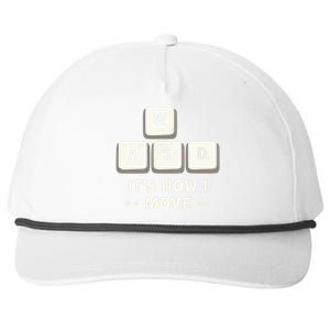 Wasd ItS What Moves Me Funny Gaming Player Keyboard Keys Gift Snapback Five-Panel Rope Hat