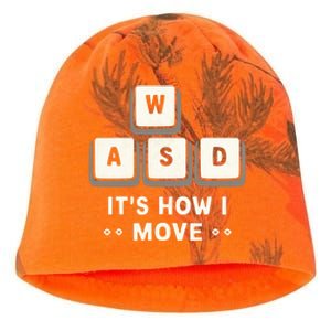 Wasd ItS What Moves Me Funny Gaming Player Keyboard Keys Gift Kati - Camo Knit Beanie