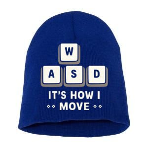 Wasd ItS What Moves Me Funny Gaming Player Keyboard Keys Gift Short Acrylic Beanie