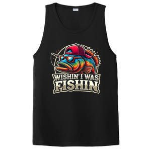 Wishin I Was Fishin Funny Fishing Fisherman FatherS Day PosiCharge Competitor Tank