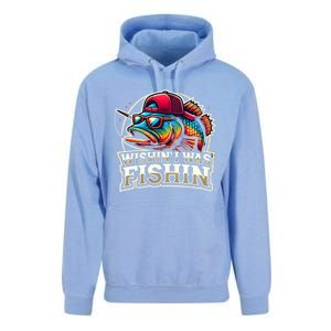 Wishin I Was Fishin Funny Fishing Fisherman FatherS Day Unisex Surf Hoodie