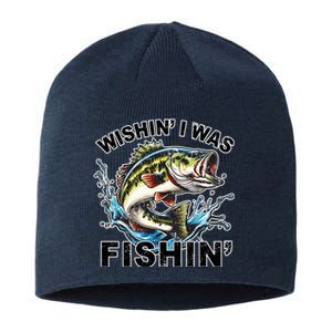 Wishin I Was Fishin For Bass Lover Design Sustainable Beanie