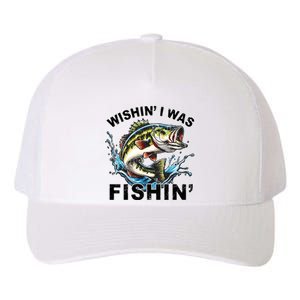 Wishin I Was Fishin For Bass Lover Design Yupoong Adult 5-Panel Trucker Hat