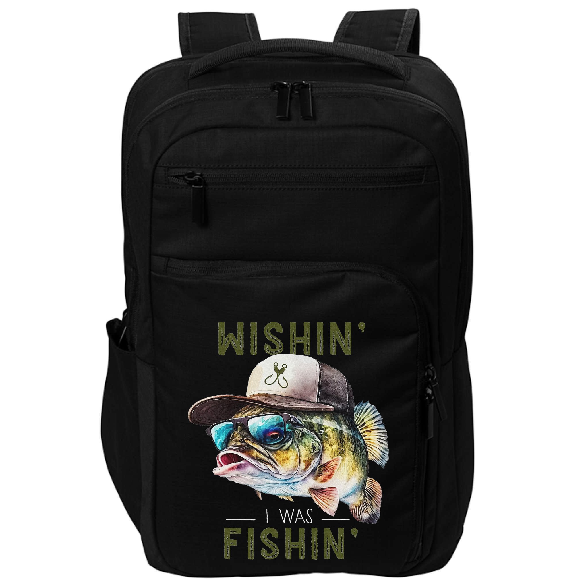 Wishin I Was Fishin Fishing Gift Impact Tech Backpack