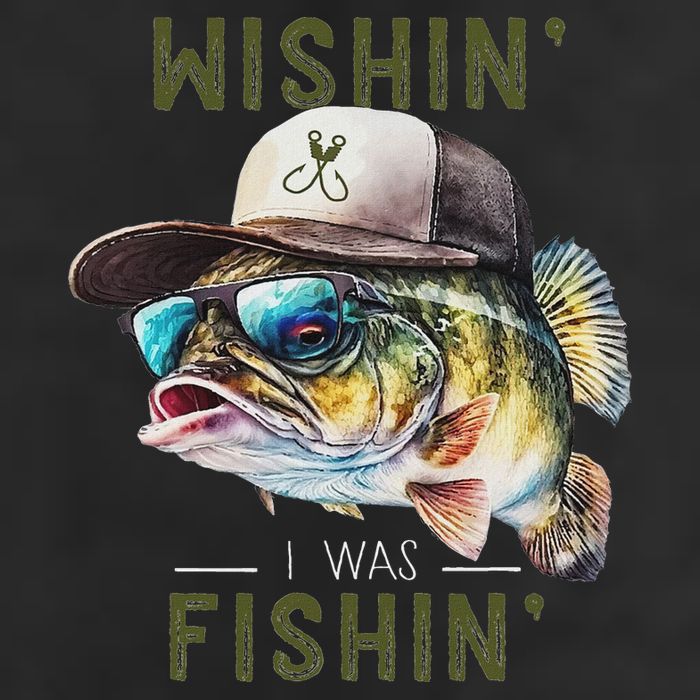 Wishin I Was Fishin Fishing Gift Beanie