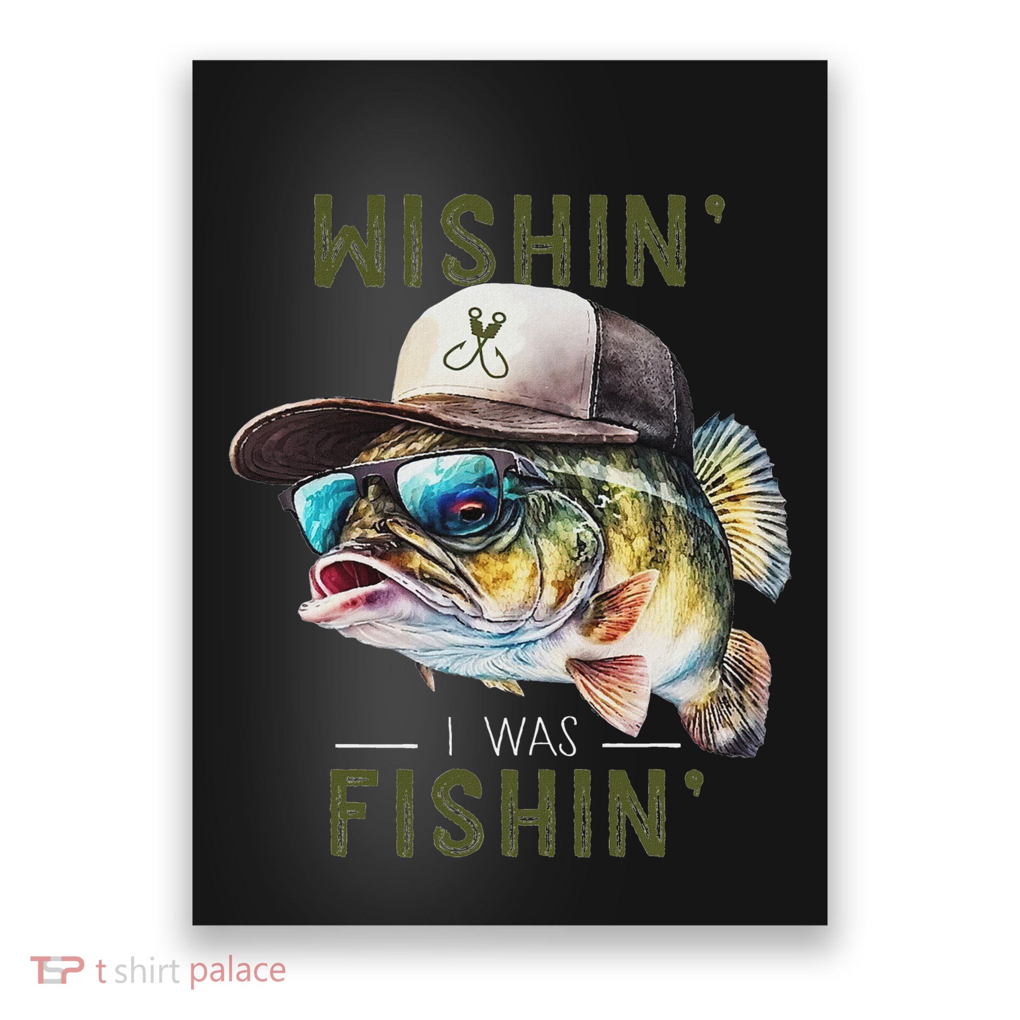Wishin I Was Fishin Fishing Gift Poster