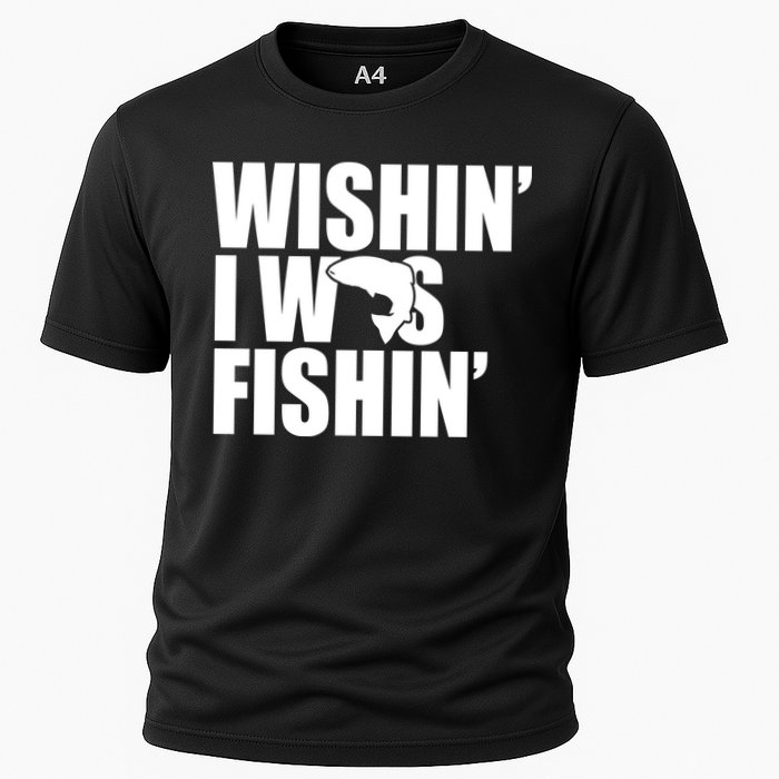 Wishin I Was Fishin Cooling Performance Crew T-Shirt