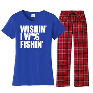 Wishin I Was Fishin Women's Flannel Pajama Set