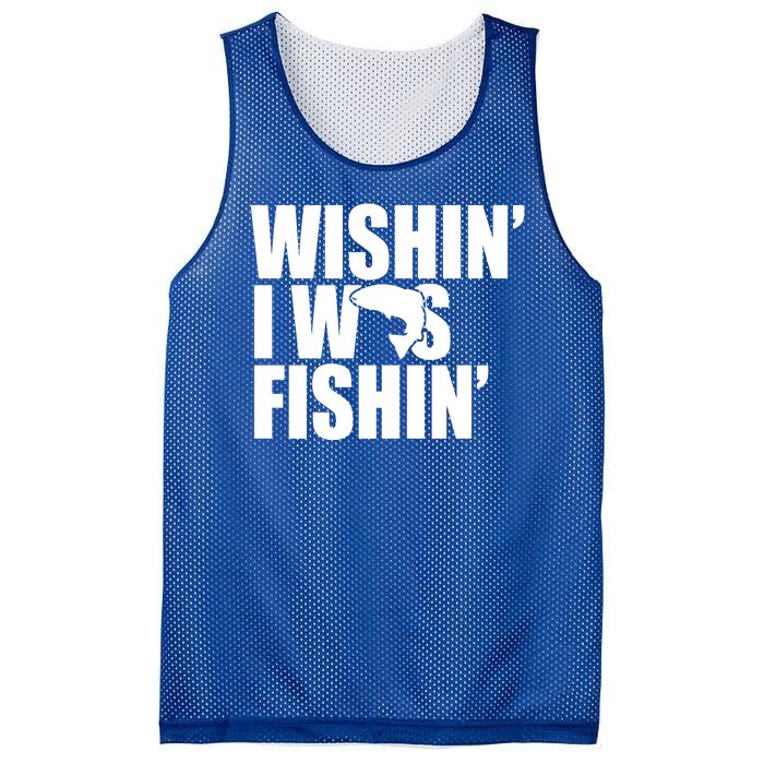 Wishin I Was Fishin Mesh Reversible Basketball Jersey Tank