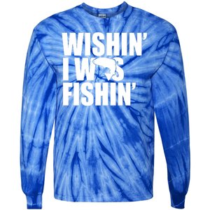 Wishin I Was Fishin Tie-Dye Long Sleeve Shirt