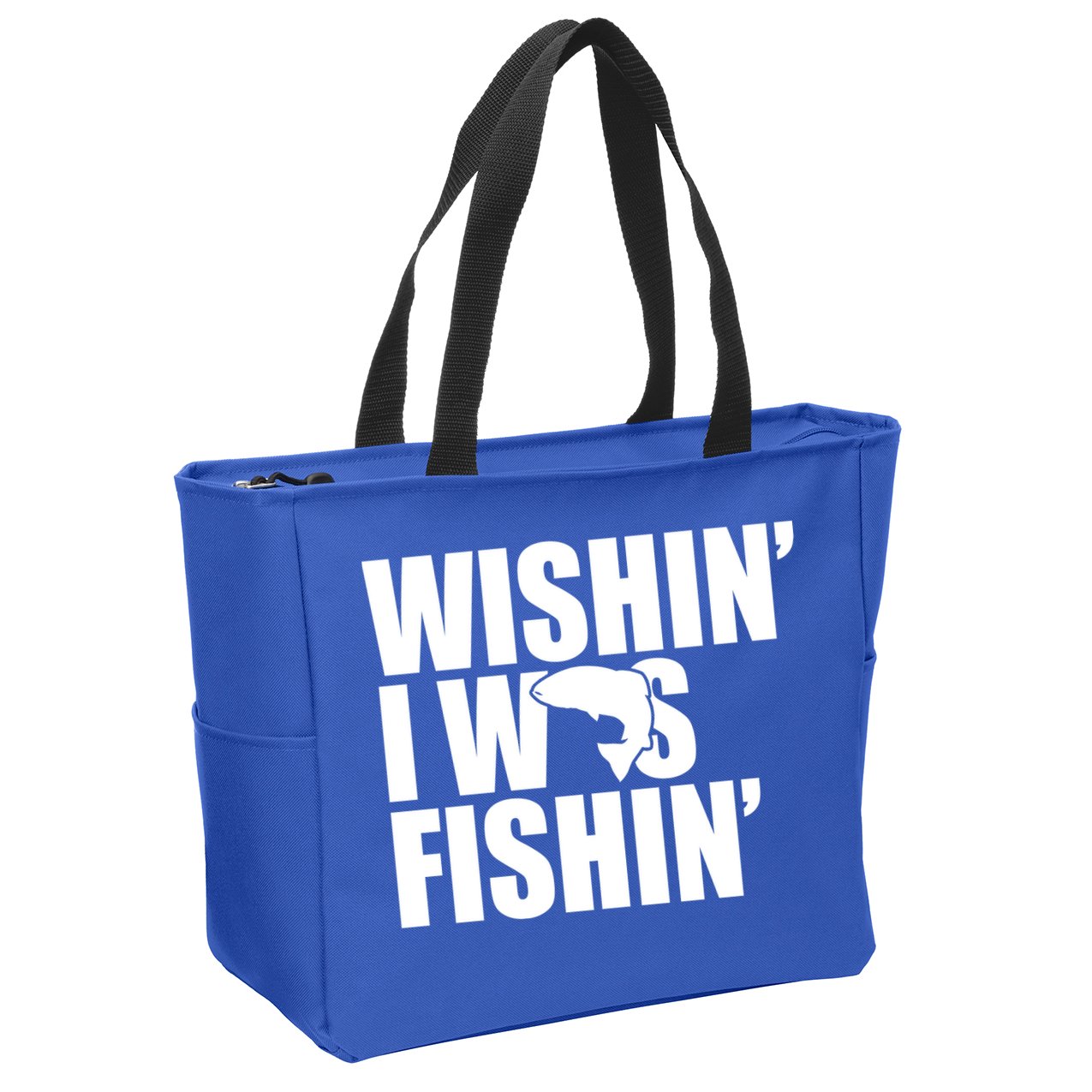Wishin I Was Fishin Zip Tote Bag
