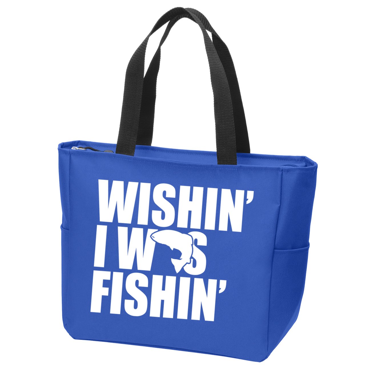 Wishin I Was Fishin Zip Tote Bag