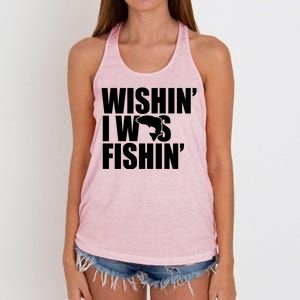 Wishin I Was Fishin Women's Knotted Racerback Tank