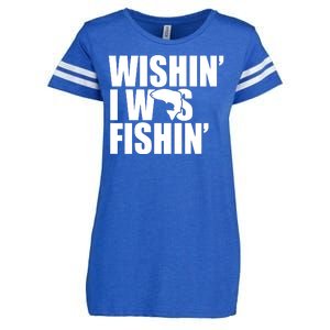 Wishin I Was Fishin Enza Ladies Jersey Football T-Shirt