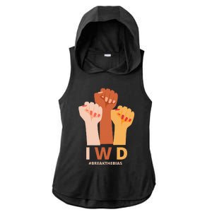 Womens International Women's Day Break The Bias Gender Equality Ladies PosiCharge Tri-Blend Wicking Draft Hoodie Tank