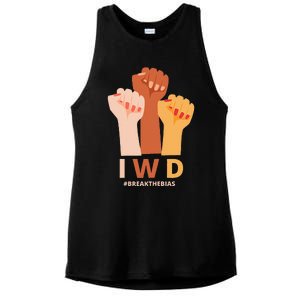 Womens International Women's Day Break The Bias Gender Equality Ladies PosiCharge Tri-Blend Wicking Tank