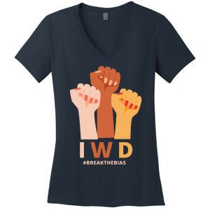 Womens International Women's Day Break The Bias Gender Equality Women's V-Neck T-Shirt