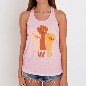 Womens International Women's Day Break The Bias Gender Equality Women's Knotted Racerback Tank