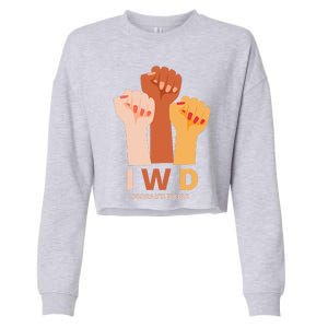 Womens International Women's Day Break The Bias Gender Equality Cropped Pullover Crew