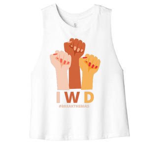 Womens International Women's Day Break The Bias Gender Equality Women's Racerback Cropped Tank