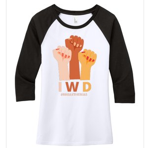 Womens International Women's Day Break The Bias Gender Equality Women's Tri-Blend 3/4-Sleeve Raglan Shirt