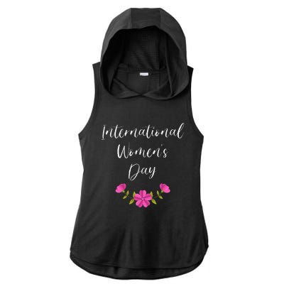 Womens International Women's Day Cool Queen Princess Family Lover Ladies PosiCharge Tri-Blend Wicking Draft Hoodie Tank