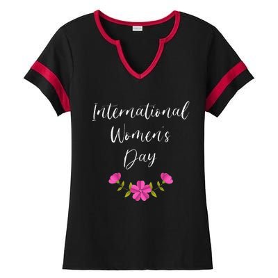 Womens International Women's Day Cool Queen Princess Family Lover Ladies Halftime Notch Neck Tee