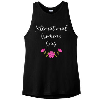 Womens International Women's Day Cool Queen Princess Family Lover Ladies PosiCharge Tri-Blend Wicking Tank