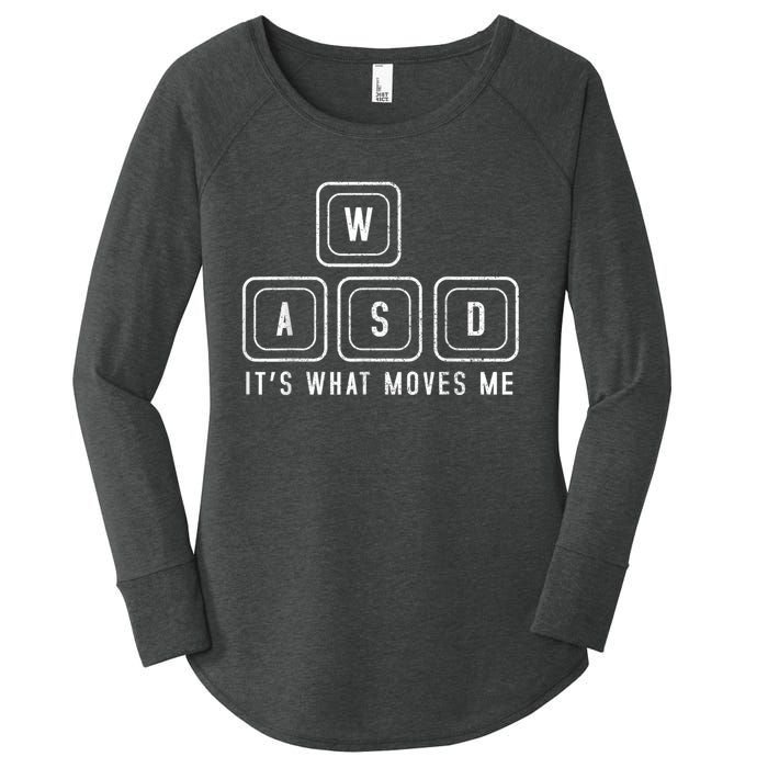 WASD It's What Moves Me Funny PC Gamer Computer Nerd Women's Perfect Tri Tunic Long Sleeve Shirt