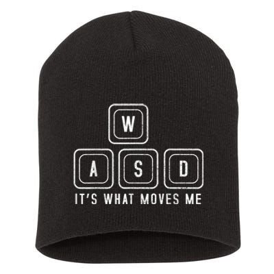 WASD It's What Moves Me Funny PC Gamer Computer Nerd Short Acrylic Beanie