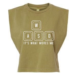 WASD It's What Moves Me Funny PC Gamer Computer Nerd Garment-Dyed Women's Muscle Tee