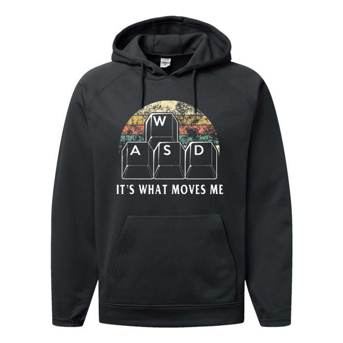 Wasd ItS What Moves Me Funny Pc Gamer Computer Nerd Gift Performance Fleece Hoodie