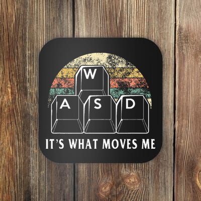 Wasd ItS What Moves Me Funny Pc Gamer Computer Nerd Gift Coaster