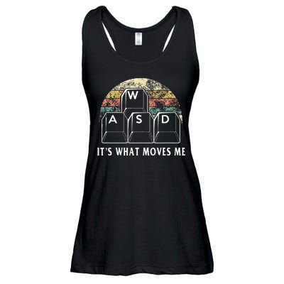 Wasd ItS What Moves Me Funny Pc Gamer Computer Nerd Gift Ladies Essential Flowy Tank