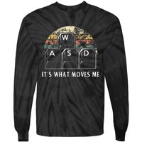 Wasd ItS What Moves Me Funny Pc Gamer Computer Nerd Gift Tie-Dye Long Sleeve Shirt