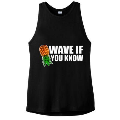Wave If You Know. Upside Down Pineapple Ladies PosiCharge Tri-Blend Wicking Tank