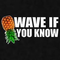 Wave If You Know. Upside Down Pineapple Ladies PosiCharge Tri-Blend Wicking Tank