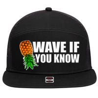 Wave If You Know. Upside Down Pineapple 7 Panel Mesh Trucker Snapback Hat