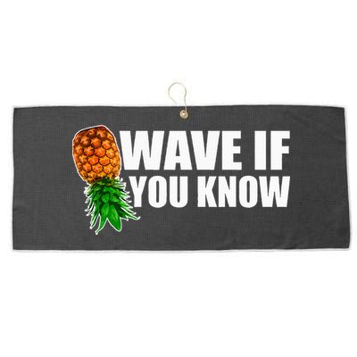 Wave If You Know. Upside Down Pineapple Large Microfiber Waffle Golf Towel