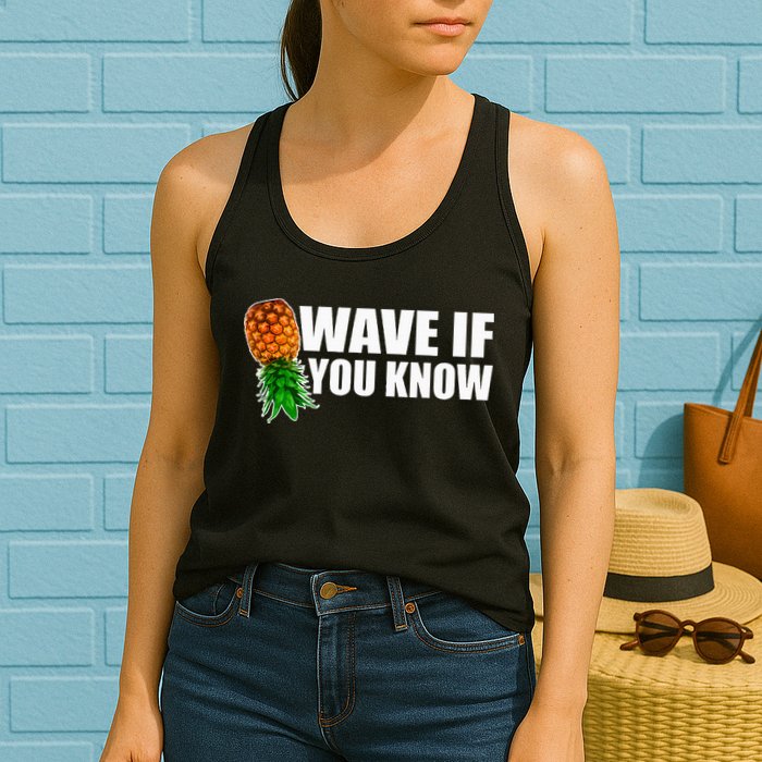 Wave If You Know. Upside Down Pineapple Womens Tank Top